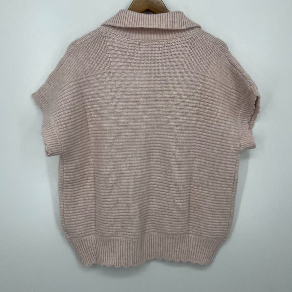 FRNCH Paris Sweater Women's Size L Pink Meggy Knit Oversized Short Sleeve - Picture 6 of 8